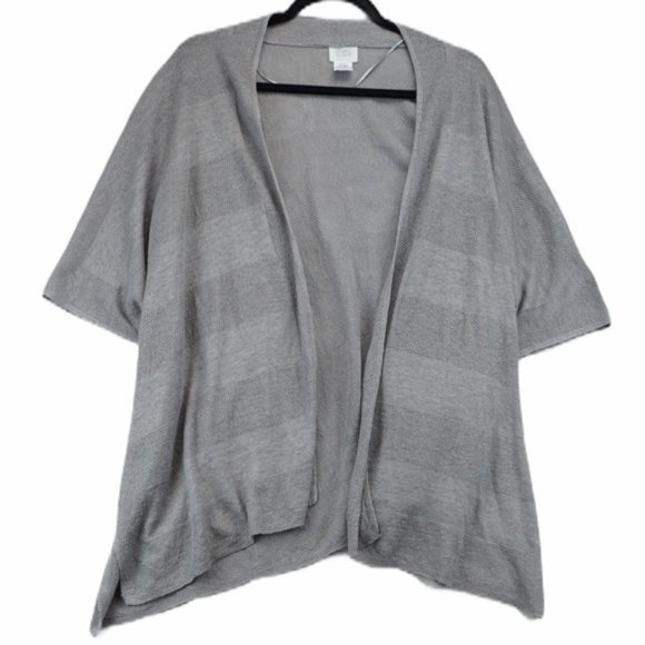 ✨Sigrid Olsen 100% linen grey poncho cardigan - Picture 1 of 3